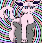 3_toes absurd_res ambiguous/ambiguous ambiguous_gender black_body black_fur claws cute_fangs duo eeveelution espeon first_person_view forked_tail fur hand_on_chest hi_res hypnosis mind_control nintendo pok&eacute;mon pok&eacute;mon_(species) purple_body purple_fur solo_focus spread_legs spreading starevara toes video_games 