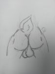  3:4 absurd_res anthro anus balls big_balls butt fluffy genitals glu_the_sylveon hi_res male male/male muscular muscular_anthro muscular_butt muscular_male rear_view short_tail solo standing 