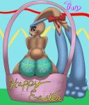  angel_buns angel_buns_(angel_buns) anthro basket big_butt blue_hair bow_on_ear butt butt_focus easter easter_basket fluffy_ears hair holidays huge_butt long_ears looking_at_viewer looking_back lopunny male nintendo nude open_mouth pok&eacute;mon pok&eacute;mon_(species) presenting presenting_hindquarters rear_view scut_tail solo solo_focus surprised_expression video_games wide_hips 