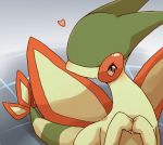  &lt;3 2020 ambiguous_gender blush flygon green_body hi_res ke_mo_suke nintendo pok&eacute;mon pok&eacute;mon_(species) simple_background solo striped_tail stripes video_games wings 