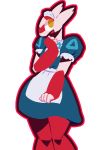  aliasing anthro clothed clothing dakuterooty dress female latias legendary_pok&eacute;mon lineless maid_uniform multicolored_body nintendo outline pok&eacute;mon pok&eacute;mon_(species) simple_background solo two_tone_body uniform video_games white_background 