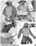  4:5 anthro anthro_on_anthro balls beaver bovid bovine buffalo_(disambiguation) comic dialogue duo english_text genitals hi_res larger_male love male male/male mammal misterstallion muscular muscular_male nipples pecs penis portals rodent romance size_difference smaller_male speech_bubble text true_buffalo url water_buffalo 