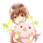  1boy brown_hair child holding holding_stuffed_toy karashi_minamin kitamura_motoyasu object_hug red_eyes short_hair smile solo stuffed_animal stuffed_toy tate_no_yuusha_no_nariagari yari_no_yuusha_no_yarinaoshi younger 