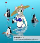  &lt;3 2020 afterliff anas anatid anseriform anthro avian bikini bird blonde_hair breasts cleavage clothed clothing cybercorn_entropic cynthia_boggs dabbling dabbling_duck definition duck english_text eyewear female feral fur green_eyes group hair hat headgear headwear male mallard mammal mouse murid murine outside rodent sunglasses swimwear tailwag text water white_body white_fur 