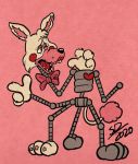  2020 ambiguous_gender animatronic anthro canid canine cheek_tuft claws eyelashes facial_tuft fingers five_nights_at_freddy&#039;s five_nights_at_freddy&#039;s_2 fluffy fox fur grey_body head_tuft hi_res lipstick machine makeup mammal mangle_(fnaf) multi_leg multi_limb open_mouth pink_background pink_body pink_fur red_cheeks ribbons robot simple_background smiledog15578 solo standing teeth toe_claws tongue tuft video_games white_body white_fur yellow_eyes 