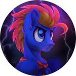  1:1 2019 absurd_res airfly-pony alpha_channel blonde_mane blue_body blue_eyes blue_feathers blue_fur blue_wings chest_tuft equid equine fan_character feathered_wings feathers feral fur hasbro hi_res inner_ear_fluff kerchief lightning male mammal mane my_little_pony pegasus portrait red_kerchief red_mane signature solo text tuft wing_hurricane wings 