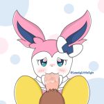  1:1 aurora_sylveon aurorasylveon blush bodily_fluids cum cum_in_mouth cum_inside duo eeveelution erection female genital_fluids genitals looking_at_viewer male male/female nintendo oral penis pok&eacute;mon pok&eacute;mon_(species) sex simple_background sylveon video_games 