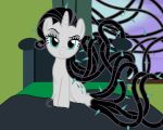  badumsquish blue_eyes equid equine female friendship_is_magic hi_res horn hybrid looking_at_viewer mammal my_little_pony plunder_seeds_(mlp) rarity_(mlp) solo spikes thorns unicorn vines window 