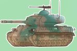  absurdres armored_vehicle artist_request caterpillar_tracks commentary_request green_background ground_vehicle gun highres machine_gun military military_vehicle motor_vehicle no_humans original tank type_61_(tank) weapon 