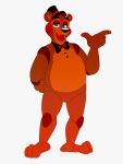  3:4 animatronic anthro brown_body clothing five_nights_at_freddy&#039;s five_nights_at_freddy&#039;s_2 fnaf-au-kris gesture half-closed_eyes hat headgear headwear hi_res looking_at_viewer machine male mammal narrowed_eyes overweight overweight_anthro overweight_male pointing red_cheeks robot smile solo teeth toes tongue toy_freddy_(fnaf) ursid video_games 