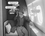 2020 anthro black_and_white canid canine clock clothed clothing comic dialogue digital_media_(artwork) english_text fur hi_res holding_object holding_phone jewelry male mammal monochrome phone ring solo text watch zaush 