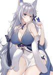  animal_ears azur_lane cleavage ki-san kitsune shinano_(azur_lane) tail 