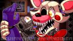  2_heads amanddica ambiguous_gender animatronic black_nose bonnie_(fnaf) canid canine eyelashes fingers five_nights_at_freddy&#039;s five_nights_at_freddy&#039;s_2 fox grey_body happy hi_res lips lipstick looking_at_another machine makeup mammal mangle_(fnaf) multi_head nails open_mouth pink_body pink_inner_ear red_cheeks ribbons robot semi-anthro sharp_teeth signature teeth video_games white_body 