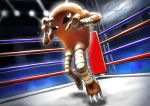  black_sclera boxing_ring claws commentary_request full_body gen_1_pokemon glowing hands_up hitmonlee kaosu_(kaosu0905) light pokemon pokemon_(creature) white_eyes 