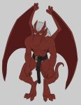  absurd_res anthro balls belt brooklyn_(gargoyles) disney gargoyle gargoyles genitals hi_res looking_at_viewer male nipples pubes scalie smagma solo wings 