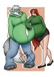  annoyed anthro belly_rub bottomwear canid canine canis clothing denim denim_clothing duo eyewear female fur glasses hair hi_res human ian_the_wolf jacket jeans long_hair male male_pregnancy mammal pants pregnant randomgirl1265 red_hair skirt sui suibelly sweater teasing topwear white_body white_fur wolf 