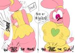  annoyed anthro big_breasts big_butt breast_grab breast_squish breasts butt butt_slap cartoon_network chowder_(series) clothing dress duo female fur hand_on_breast hi_res lagomorph leporid mammal ota_(artist) panini_(chowder) pink_body pink_fur rabbit slap squish teeth 