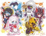  6+girls alternate_costume animal_ears arcee autobot beast_wars black_dress black_eyes blackarachnia blue_eyes blush bunnysuit cat_ears chibi chromia clenched_hand cosplay decepticon dress enmaided eyepatch hand_on_hip maid multiple_girls nightbird_(transformers) no_humans one_eye_closed one_eye_covered predacon red_eyes school_uniform serafuku slipstream transformers umetarou_(jack_sgt) windblade yellow_eyes 