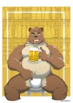  alcohol anthro barazoku beer beverage bulge clothing drunk fur gaouu grizz hi_res kumayoshi male mammal muscular muscular_anthro pongotora solo substance_intoxication underwear ursid 