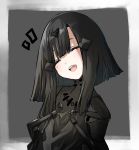  1girl bangs black_hair blunt_bangs blush closed_eyes girls_frontline medium_hair o294468199 open_mouth paradeus sidelocks smile solo 