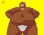  anthro belly big_breasts breasts bulge chubby_male eyebrows hi_res juuichi_mikazuki low-angle_view male mammal moobs morenatsu navel nipples overweight overweight_anthro overweight_male sleepyras solo tall thick_eyebrows thick_thighs ursid video_games visual_novel 