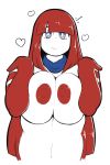  &lt;3 2:3 absurd_res areola bangs big_breasts breast_squish breasts bust_portrait female hi_res huge_breasts humanoid looking_at_viewer multicolored_eyes navel nipples not_furry portrait quin-nsfw scarf scarlet_(quin-nsfw) smile smiling_at_viewer solo squish 