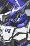  close-up from_above from_side glowing glowing_eyes green_eyes highres iron_saga looking_ahead mecha mecha_request no_humans solo yi_huizi 