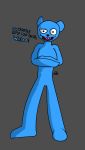  anthro blue_body blue_skin crossed_arms front_facing hi_res humanoid male mammal rodrigo_(cyberrodrigo) solo standing teeth ursid waldo_(black_mirror) 