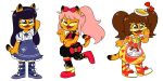  &lt;3 &lt;3_eyes 2:1 ambiguous_gender anthro bell bell_collar black_hair boots brown_hair clothed clothing collar crossdressing dirty_platypi domestic_cat dress fangs felid feline felis flat_chested footwear fully_clothed garfield_(series) garfield_the_cat hair hi_res lasagna long_hair mammal midriff odie_the_dog pink_hair ponytail simple_background solo starry_eyes straight_hair white_background 