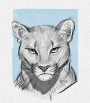  2020 ambiguous_gender cougar digital_media_(artwork) felid feline headshot_portrait looking_at_viewer mammal portrait smile whiskers x-zelfa 