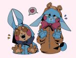  &lt;3 animatronic annoyed blue_body blush brown_body clothing cosplay costume duo ears_down eyes_closed eyeshadow five_nights_at_freddy&#039;s five_nights_at_freddy&#039;s_2 furry_wearing_fursuit fursuit girly green_eyes happy lagomorph leporid machine makeup male mammal open_mouth open_smile pivoted_ears rabbit red_cheeks ribbons robot simple_background smile suit toy_bonnie_(fnaf) toy_freddy_(fnaf) ursid viceravermillion video_games white_background 