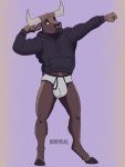  3:4 absurd_res anthro bixbybull black_clothing black_hoodie black_topwear bovid bovine briefs bulge cattle clothing drawyourfursona hi_res hoodie male mammal meme meme_clothing solo standing topwear underwear white_clothing white_underwear 