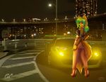  3d_(artwork) anthro blue_eyes blue_hair blush breasts butt canid canine canis car clothed clothing detailed_background digital_media_(artwork) female ferrari fluffy fluffy_tail fur gran_turismo green_hair hair mammal mifa multicolored_body multicolored_fur multicolored_hair open_mouth open_smile smile solo sony_corporation sony_interactive_entertainment teeth two_tone_body two_tone_fur two_tone_hair vehicle video_games white_body white_fur wolf yellow_body yellow_fur 