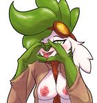  alpha_channel anthro blush clothed clothing dunewulff eyewear female gesture goggles grace_mustang hand_heart jacket legendary_pok&eacute;mon necktie nintendo open_clothing open_jacket open_mouth open_topwear pok&eacute;mon pok&eacute;mon_(species) shaymin sky_forme_shaymin solo tongue topwear video_games 