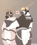  &lt;3 anthro antlers bottomless butt capreoline cervid clothed clothing duo hi_res horn jockstrap male male/male mammal reindeer rhys_(rine) rine underwear 