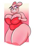  absurd_res anthro big_breasts breasts cartoon_network clothing curvaceous curvy_figure eyeshadow eyewear female fur glasses granny_jojo hi_res huge_breasts lagomorph leporid makeup mammal mature_female pencethehence pink_body pink_fur rabbit solo swimwear the_amazing_world_of_gumball thick_thighs voluptuous wide_hips 