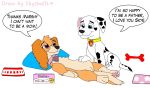  bone canid canine canis collar coockapoo dalmatian domestic_dog duo english_text female feral genitals male male/female mammal marshall_(paw_patrol) nickelodeon paw_patrol penis pregnant pussy skye_(paw_patrol) skyshall14 spots teenager text young 