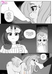  all_fours anthro anthro_on_anthro anthrofied big_breasts breasts comic dialogue domination english_text equid equine female female/female female_domination fluttershy_(mlp) foot_fetish foot_lick foot_play friendship_is_magic good_girl hasbro hi_res horn licking mammal monochrome my_little_pony nude pegasus pia-sama rarity_(mlp) submissive submissive_female text tongue tongue_out unicorn wings 