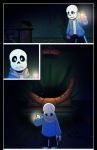  absolutedream animated_skeleton bone broken_cup chair comic desk digital_media_(artwork) english_text flashlight furniture hi_res not_furry paint paper phone sans_(undertale) skeleton solo text undead undertale video_games 