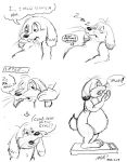 aldi anthro belly black_and_white dialogue disembodied_hand ears_down graphite_(artwork) lagomorph leporid male mammal monochrome open_mouth pencil_(artwork) pivoted_ears rabbit scale sketch sleeping solo stuffed_belly tired traditional_media_(artwork) weight_gain whiskers yawn 