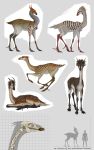  2020 ambiguous_gender anisis avian beak digital_media_(artwork) feral fur group hi_res hooves hybrid lying quadruped stanidng tan_body tan_fur 