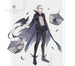  1boy boots cape highres mokoppe original pixiv_fantasia pixiv_fantasia_last_saga red_eyes short_hair white_hair 