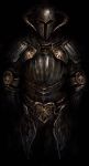  1other ambiguous_gender armor black_background breastplate dark_background facing_viewer full_armor helmet highres horned_helmet ibuo_(ibukht1015) original pauldrons shoulder_armor solo spaulders 