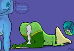  after_sex alien ass_up blue_body blue_skin breasts butt cartoon_network dialogue duo english_text female genitals green_body green_skin gynomorph gynomorph/female humanoid intersex intersex/female lapis_lazuli_(steven_universe) nipples not_furry penis peridot_(steven_universe) six343 steven_universe text 