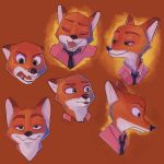 1:1 2020 anthro canid canine clothed clothing disney fox green_eyes hi_res male mammal multiple_poses necktie nick_wilde pose red_fox shirt simple_background smile solo teeth topwear trenin zootopia 