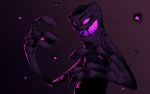  16:10 2017 ambiguous_gender black_background black_body black_skin bodily_fluids brown_background claws detailed enderman humanoid minecraft monster narrowed_eyes not_furry open_mouth pink_eyes portrait purple_background saliva sharp_claws sharp_teeth simple_background smile solo squint teeth video_games widescreen wildragon 