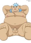  2019 anthro anus balls belly erection genitals gouryou hi_res kemono lara male mammal moobs navel nipples overweight overweight_anthro overweight_male penis simple_background small_penis solo suid suina sus_(pig) tokyo_afterschool_summoners video_games white_background wild_boar 