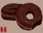  chocolate_doughnut doughnut food highres kaneko_ryou no_humans original pastry signature stamp still_life watermark 