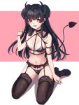  bra chirang garter_belt heels horns mayuzumi_fuyuko pantsu stockings tail the_idolm@ster the_idolm@ster_shiny_colors thighhighs undressing 