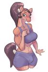 alpha_channel anthro brown_fur brown_hair bulge clothed clothing dickgirl equine female fur hair horse intersex jam_(artist) looking_at_viewer mammal muscular muscular_female solo wide_hips 